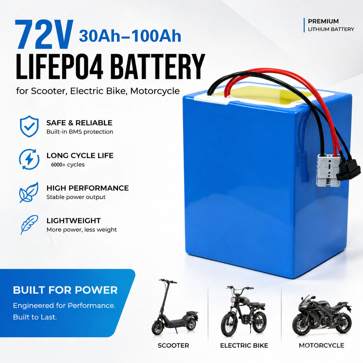 72V 60Ah Lifepo4 Battery Pack - بطارية ليثيوم LiFePO4 72 فولت 50