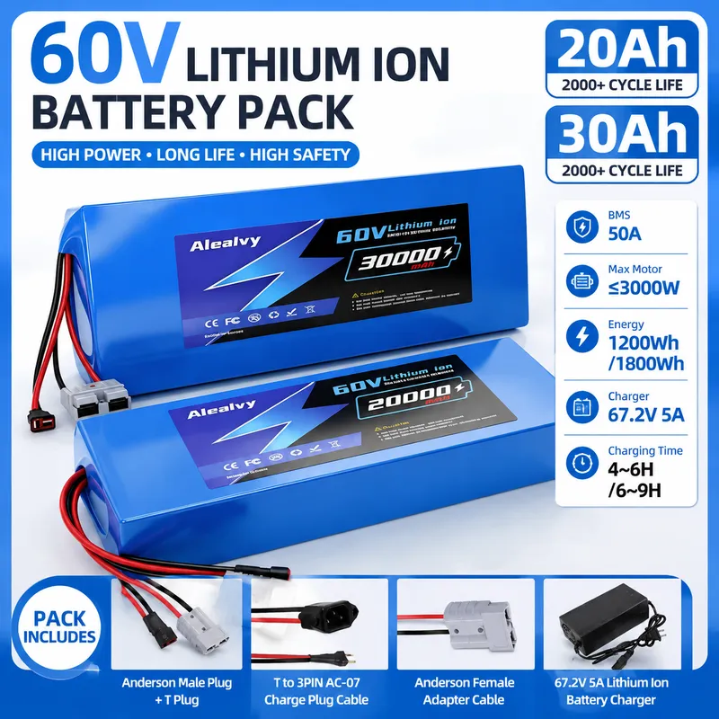 60V 30Ah Electric Scooter Battery - بطارية ليثيوم Aleaivy 60V 20AH 30AH