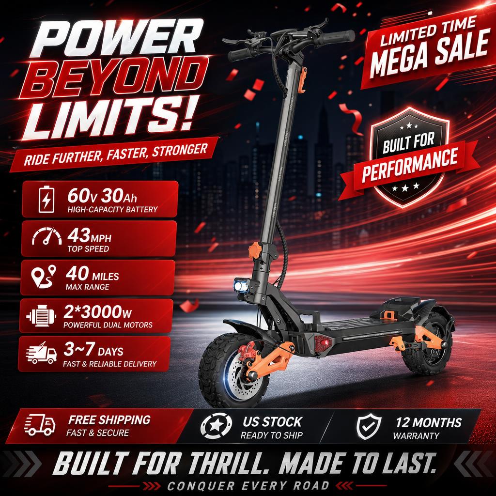 سكوتر كهربائي للبالغين FREEBOY - مراجعة 60V 30Ah Electric Scooter Battery وسعره