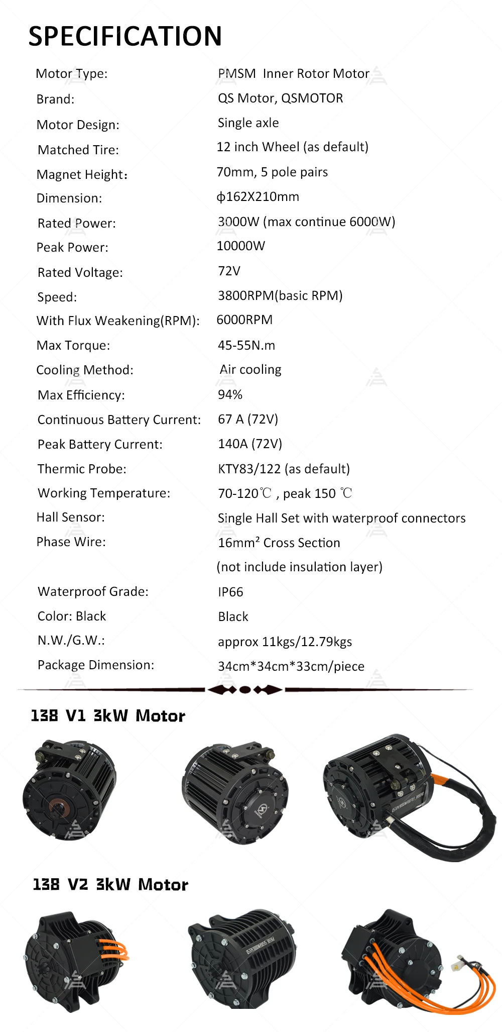 QS138 3000W V1 حزام تصميم منتص - مراجعة Mid Drive Motor Kit 72V 3000W وسعره