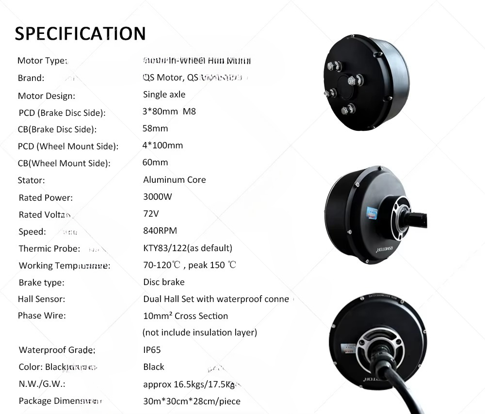 QSMOTOR 205 3000 واط V3 فرش ال - مراجعة Electric Motorcycle Conversion Kit 72V وسعره